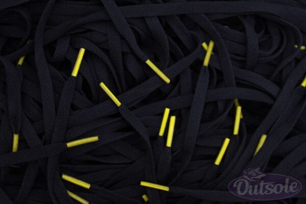 Black Nike laces Yellow tips