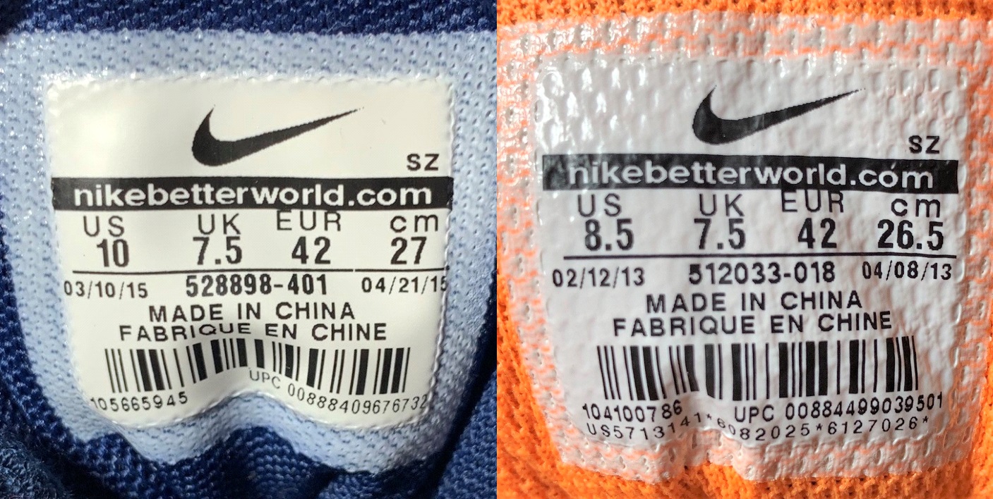 nike men's size compared to women's
