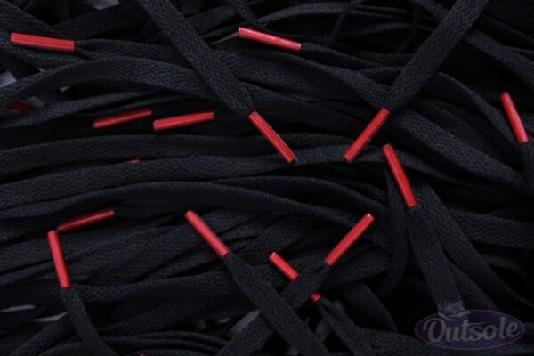 Black Nike laces Red tips
