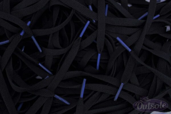 Black Nike laces Royal Blue tips