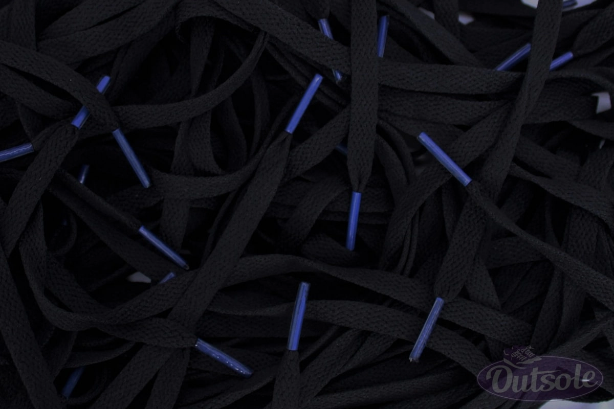 Black Nike laces Royal Blue tips
