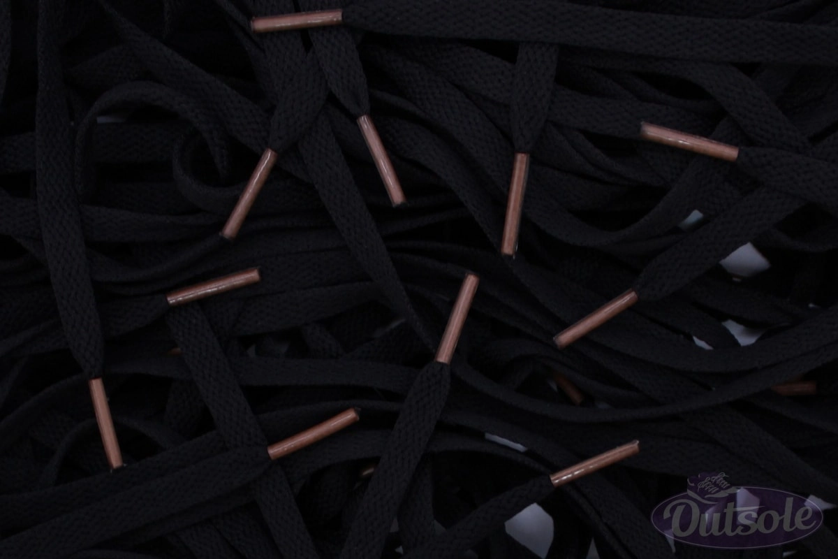 Black Nike laces Taupe tips