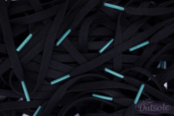 Black Nike laces Teal tips