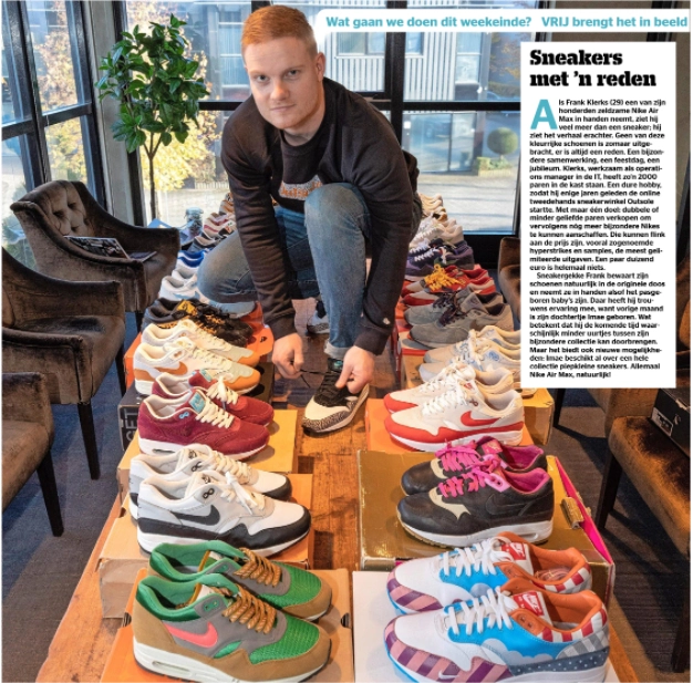 Telegraaf Vrij Frank Klerks Sneakers Outsole Frank Klerks met sneakers uit zijn verzameling