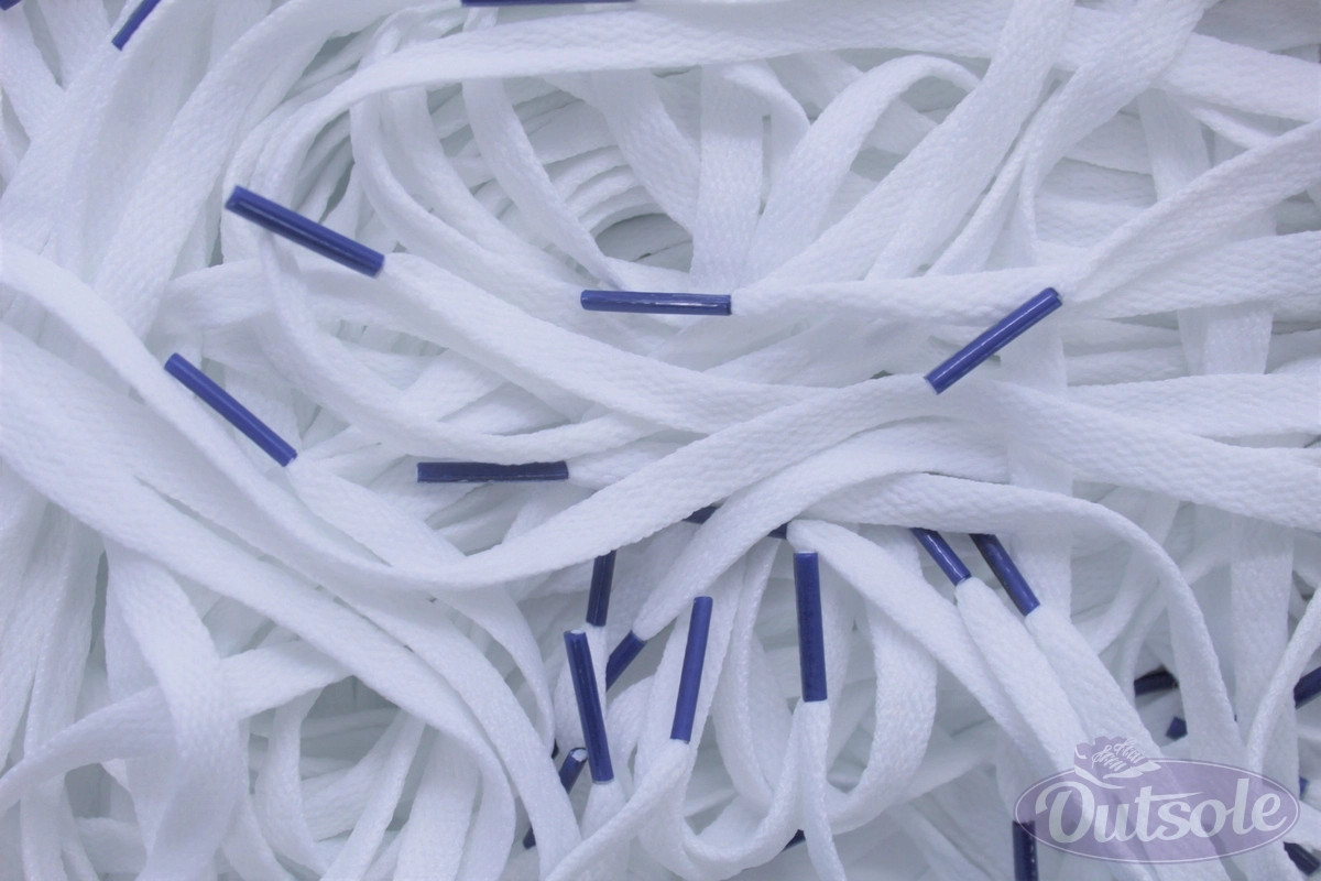 Colored Tips veters - Wit - Koningsblauw