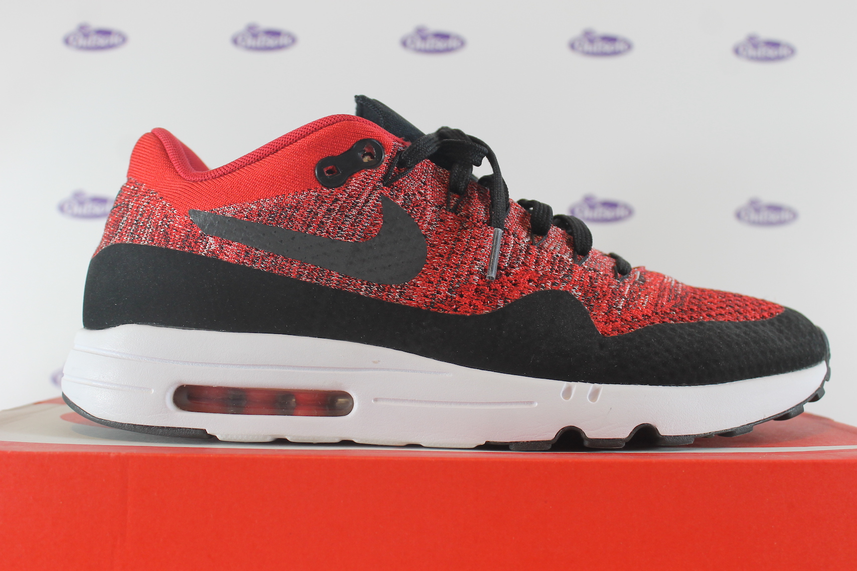 Desnudarse templado Atrevimiento Nike Air Max 1 Flyknit Black Red • ✓ In stock at Outsole