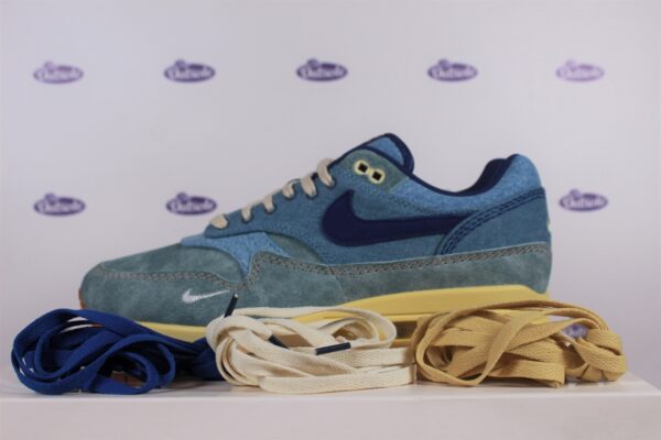 LACE PACK Nike Air Max 1 PRM Dirty Denim Mineral Slate Outsole Nike laces