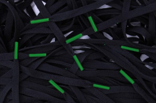 Laces colored tips black green