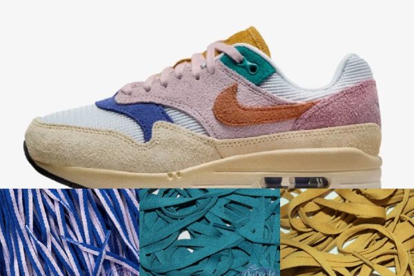 LACE PACK Nike Air Max 1 Grain and Gold Suede Tan Lines