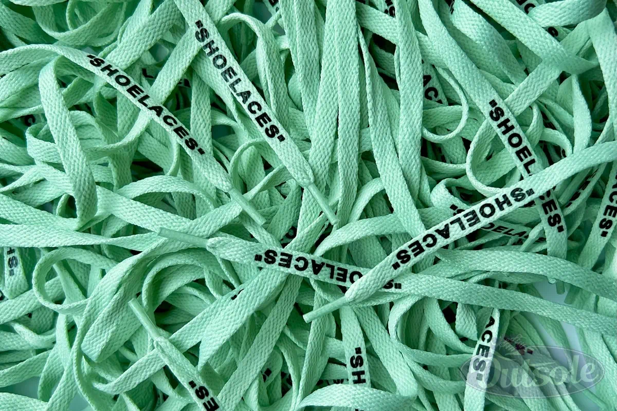 Off White SHOELACES laces veters Aquamarine Aquamarijn