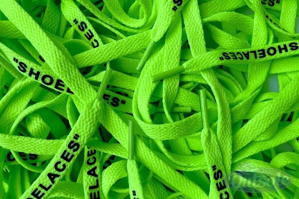 Off White SHOELACES laces veters   Neon Green Neon Groen