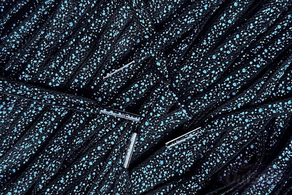 Speckled laces veters   Black Light Blue Zwart Lichtblauw