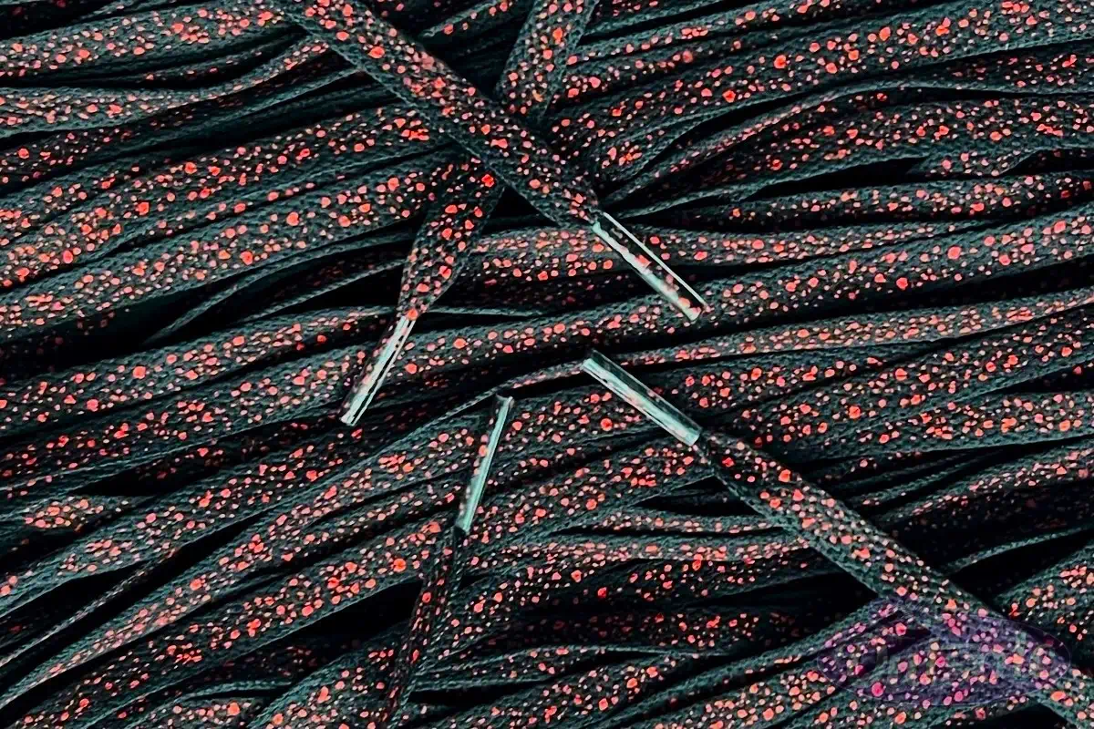 Speckled laces veters Black Red Zwart Rood