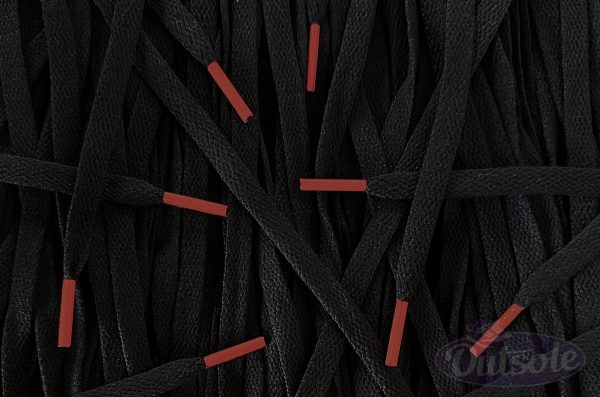 Colored Tips laces Black Dark Orange veters