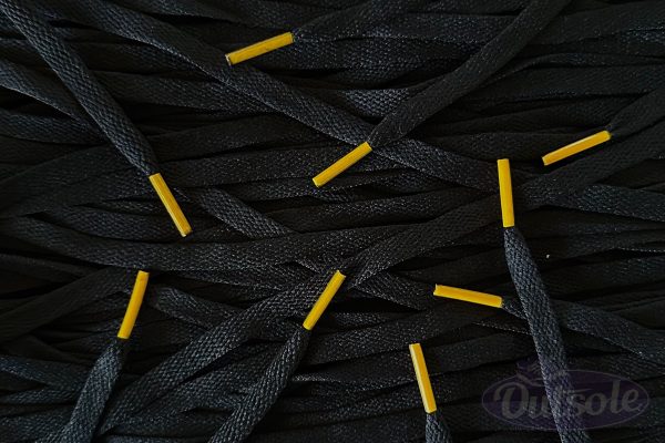 Colored Tips laces Black Gold Yellow veters