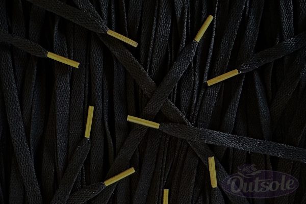 Colored Tips laces Black Metallic Gold veters