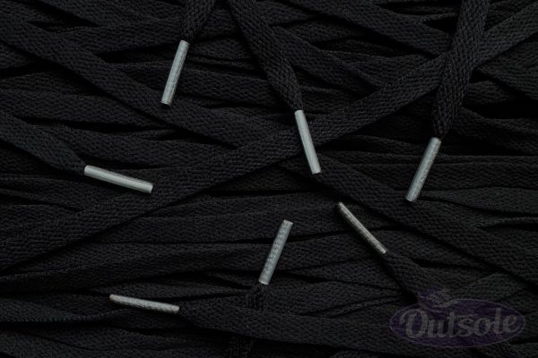Colored Tips laces Black Metallic Silver veters