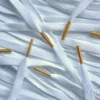 Colored Tips laces White Metallic Gold veters
