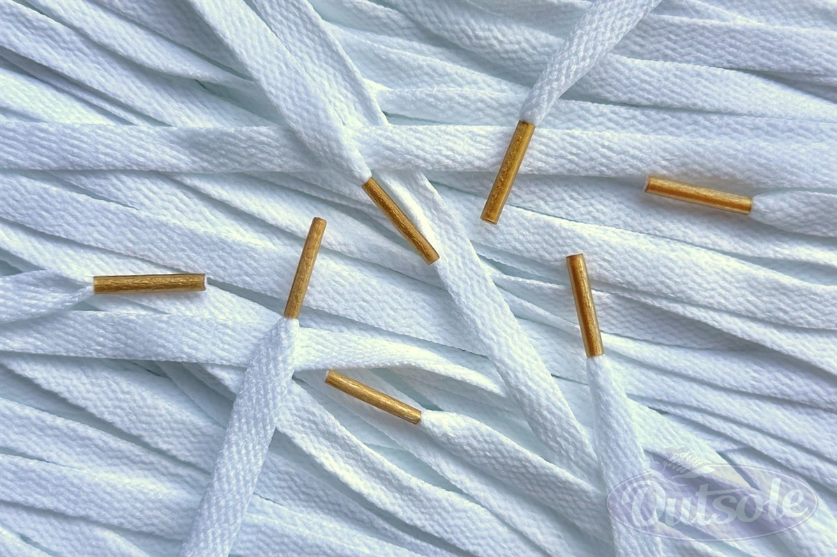 Colored Tips laces White Metallic Gold veters