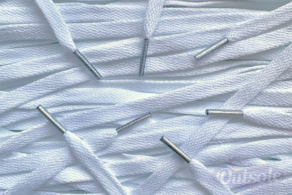Colored Tips laces White Metallic Silver veters