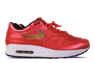Nike Air Max 1 Red Gold Sequin