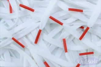 Colored Tips veters laces white dark orange wit donkeroranje