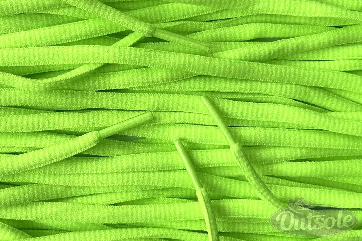 Small oval laces neon green smalle ovale veters neongroen