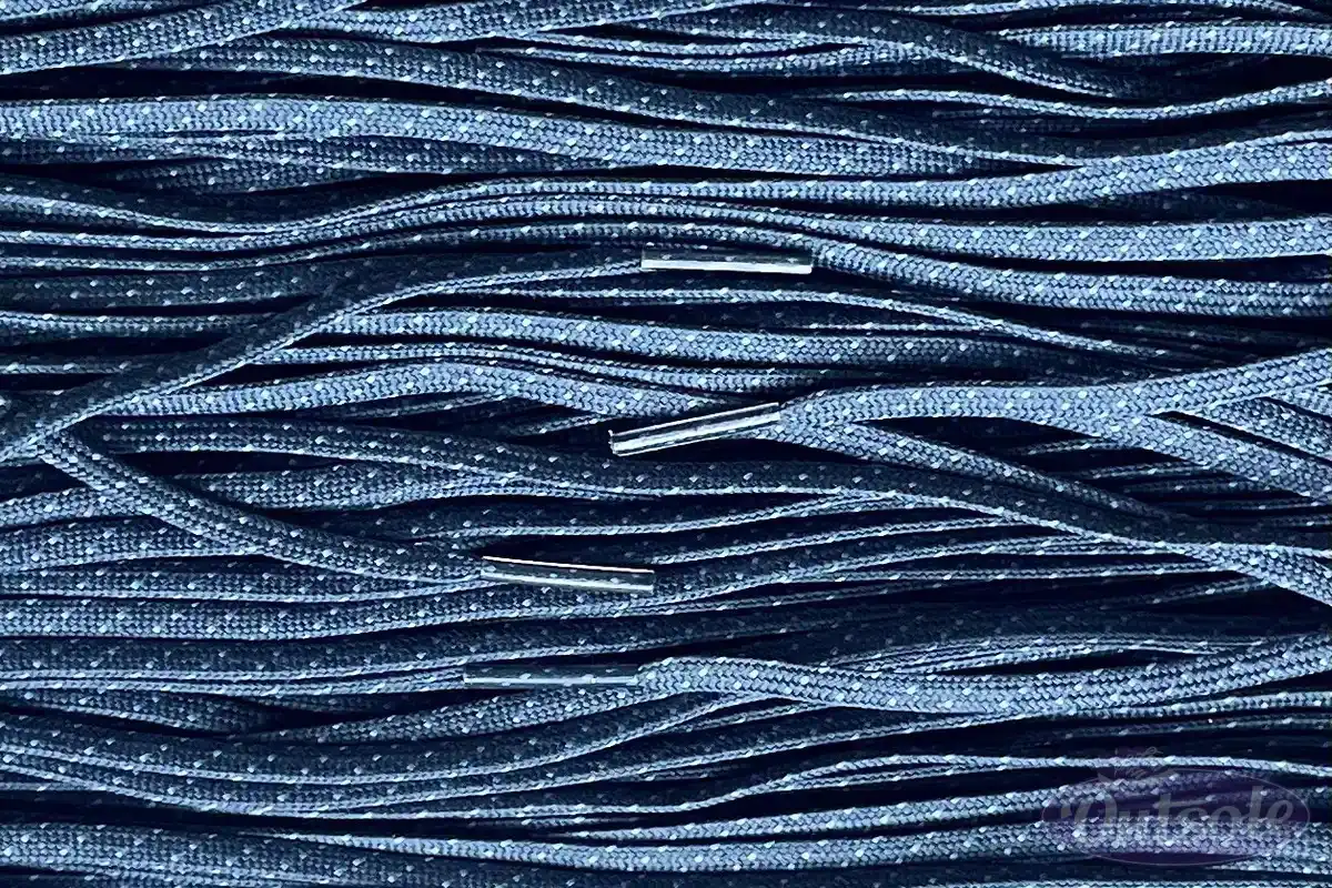 Smalle voetbal veters polka navy lichtblauw football soccer laces polka navy light blue